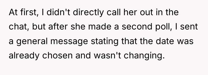 At first, I didn't directly call her out in the...