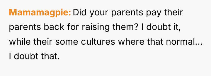 Mamamagpie Did your parents pay their parents back for raising...