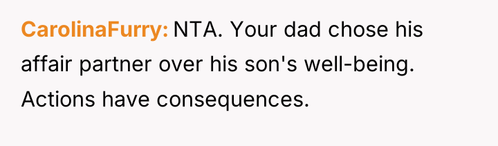 CarolinaFurry NTA. Your dad chose his affair partner over his...