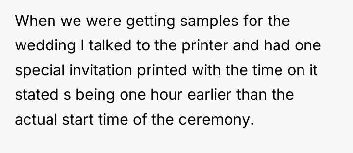 When we were getting samples for the wedding I talked...