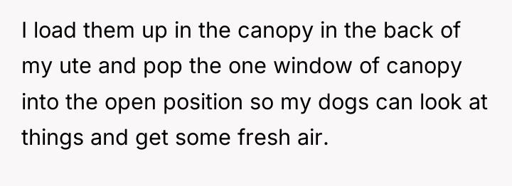 I load them up in the canopy in the back...