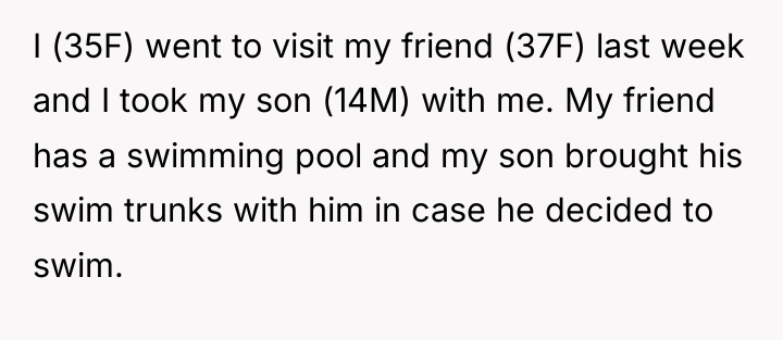 I (35F) went to visit my friend (37F) last week...