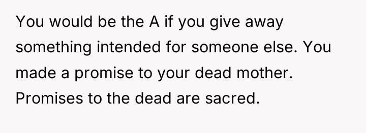 You would be the A if you give away something...