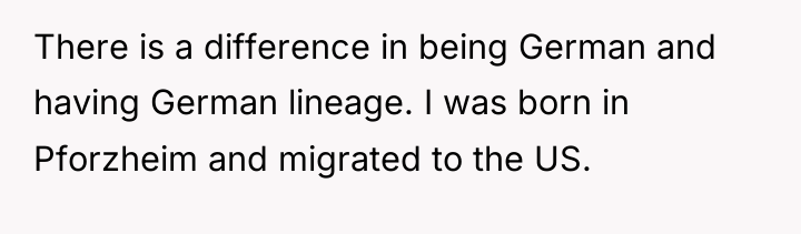 There is a difference in being German and having German...