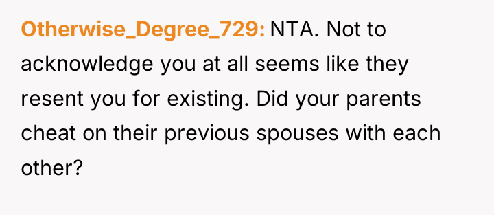 Otherwise_Degree_729 NTA. Not to acknowledge you at all seems like...