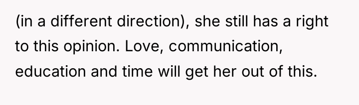 (in a different direction), she still has a right to...