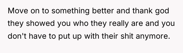 Move on to something better and thank god they showed...