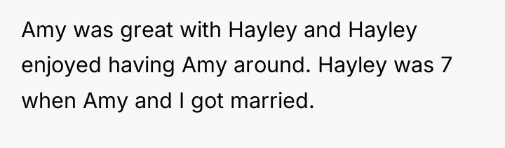 Amy was great with Hayley and Hayley enjoyed having Amy...