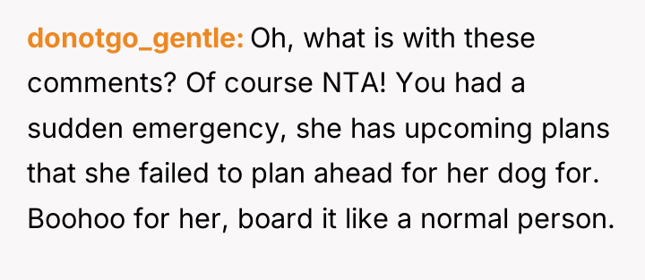donotgo_gentle Oh, what is with these comments? Of course NTA!...