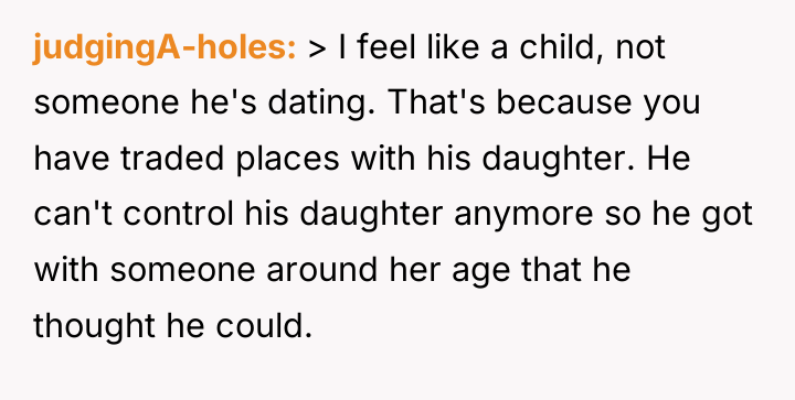 judgingA-holes > I feel like a child, not someone he's...
