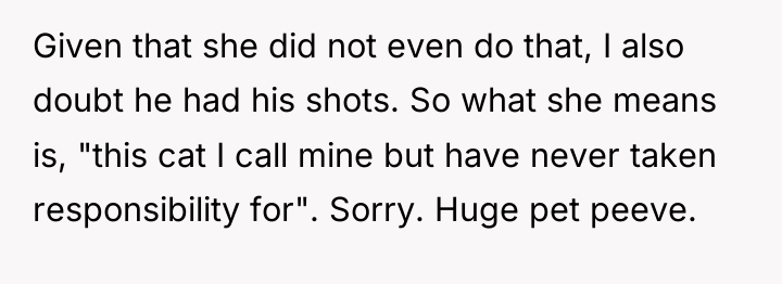 Given that she did not even do that, I also...
