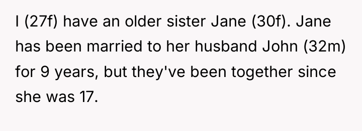 I (27f) have an older sister Jane (30f). Jane has...