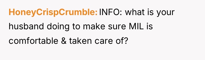 HoneyCrispCrumble INFO: what is your husband doing to make sure...