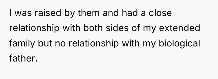 I was raised by them and had a close relationship...