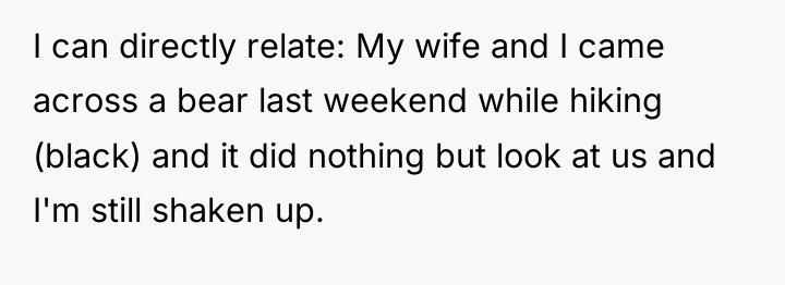 I can directly relate: My wife and I came across...