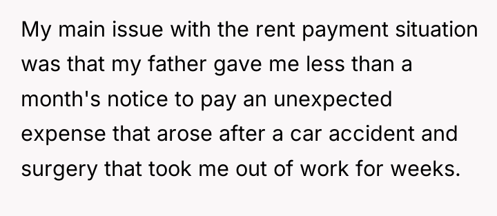 My main issue with the rent payment situation was that...