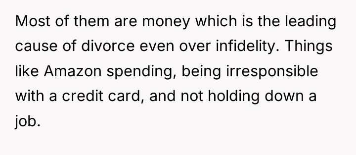 Most of them are money which is the leading cause...