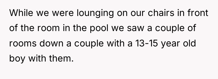 While we were lounging on our chairs in front of...