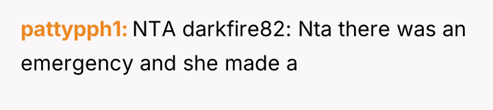 pattypph1 NTA darkfire82: Nta there was an emergency and she...