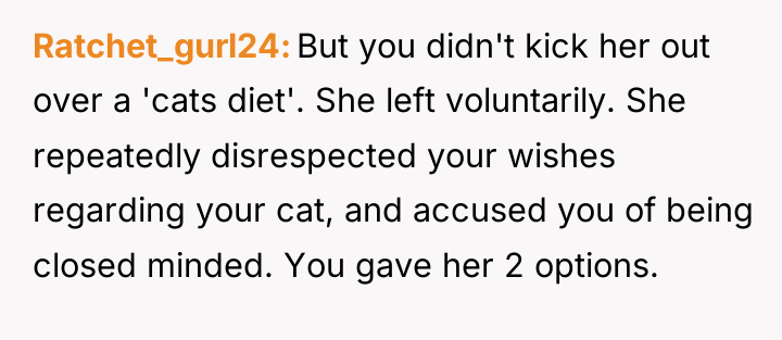 Ratchet_gurl24 But you didn't kick her out over a 'cats...