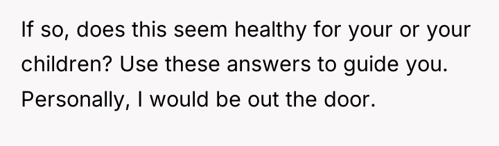 If so, does this seem healthy for your or your...