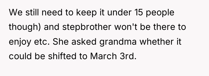 We still need to keep it under 15 people though)...