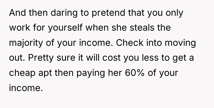 And then daring to pretend that you only work for...