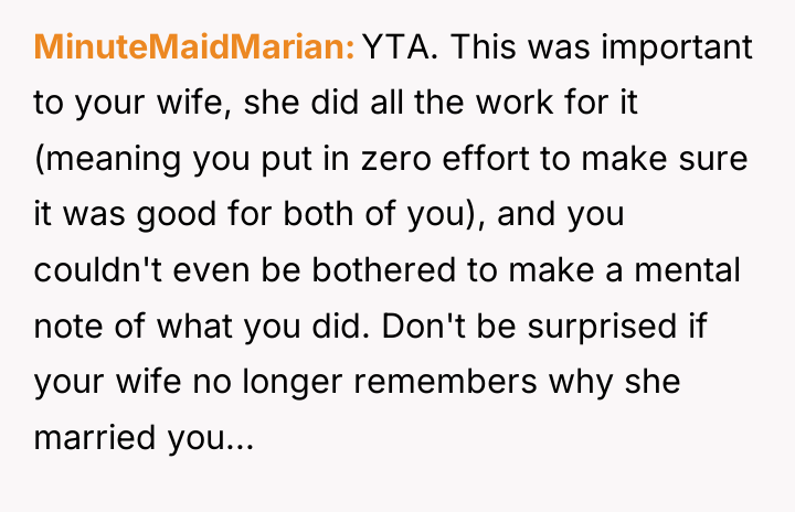 MinuteMaidMarian YTA. This was important to your wife, she did...