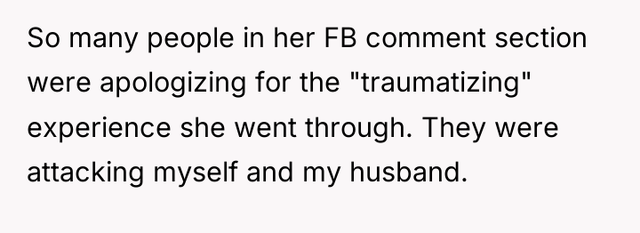 So many people in her FB comment section were apologizing...