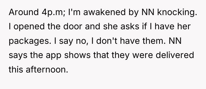Around 4p.m; I'm awakened by NN knocking. I opened the...