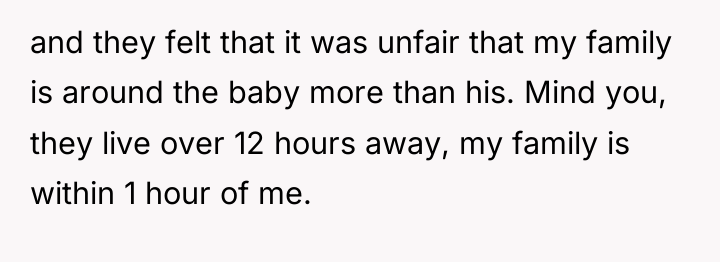 and they felt that it was unfair that my family...