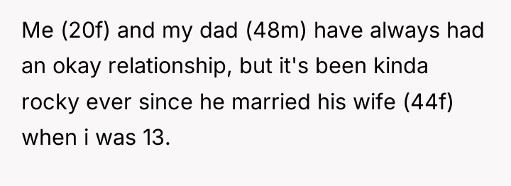 Me (20f) and my dad (48m) have always had an...