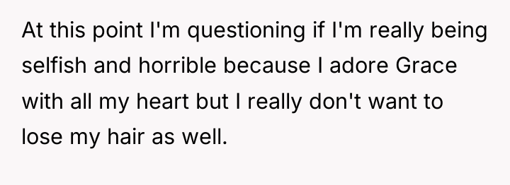At this point I'm questioning if I'm really being selfish...