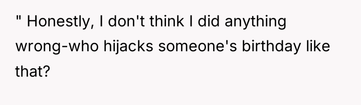 " Honestly, I don't think I did anything wrong-who hijacks...
