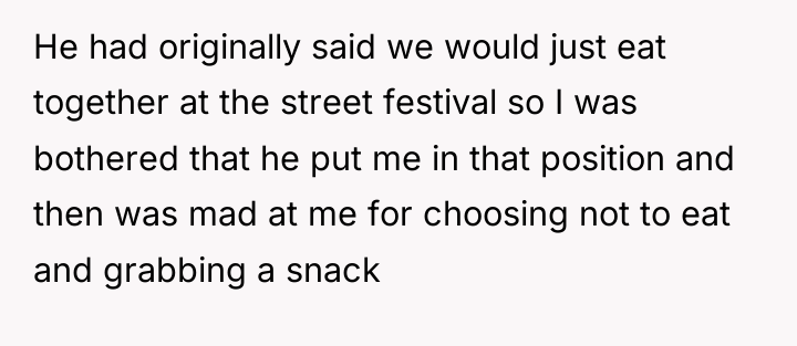 He had originally said we would just eat together at...