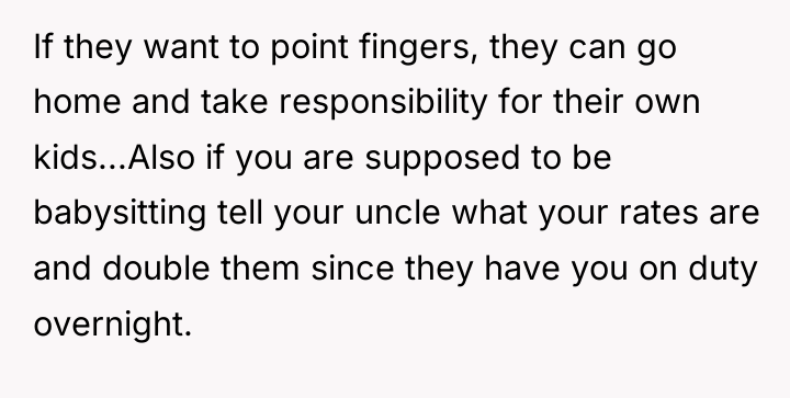 If they want to point fingers, they can go home...