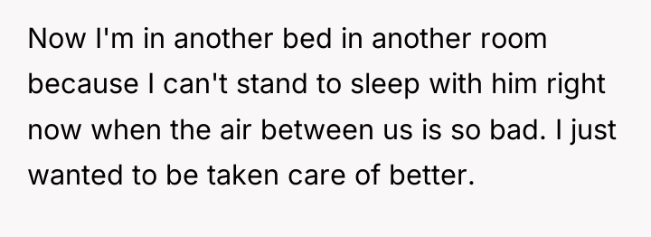 Now I'm in another bed in another room because I...