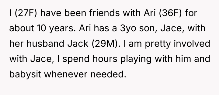 I (27F) have been friends with Ari (36F) for about...