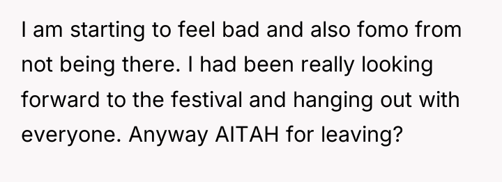 I am starting to feel bad and also fomo from...