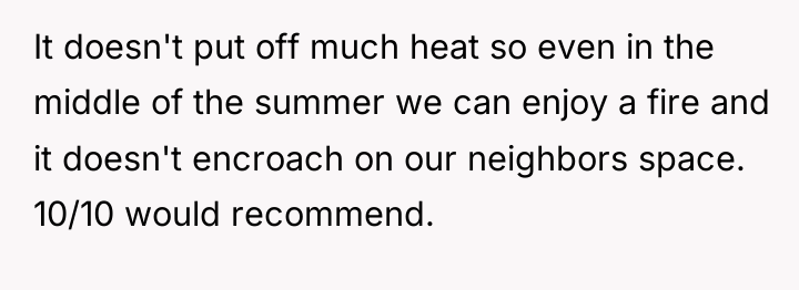 It doesn't put off much heat so even in the...