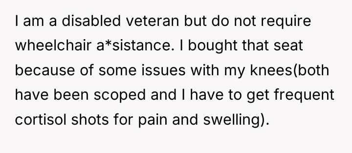 I am a disabled veteran but do not require wheelchair...