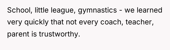 School, little league, gymnastics - we learned very quickly that...