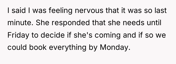 I said I was feeling nervous that it was so...