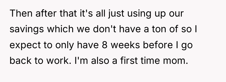 Then after that it's all just using up our savings...