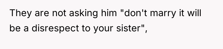 They are not asking him "don't marry it will be...