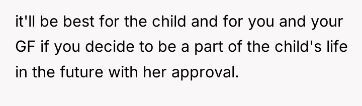 it'll be best for the child and for you and...