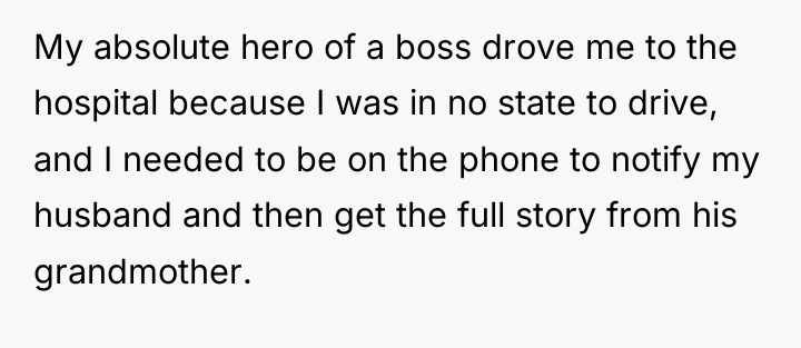 My absolute hero of a boss drove me to the...