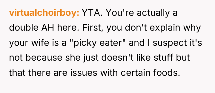 virtualchoirboy YTA. You're actually a double AH here. First, you...