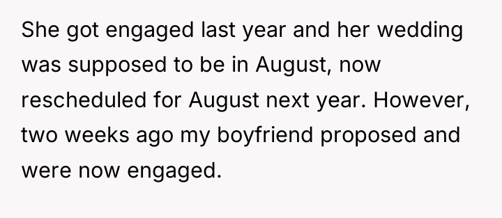She got engaged last year and her wedding was supposed...
