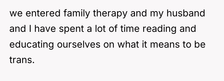we entered family therapy and my husband and I have...